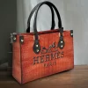 Limited Edition HERMES LEATHER HANDBAG Luxury Brand W77-TDP0410C10