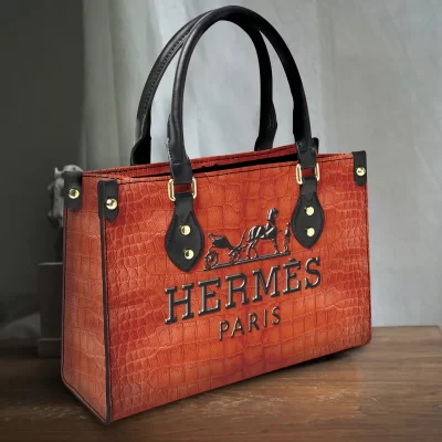 Limited Edition HERMES LEATHER HANDBAG Luxury Brand W77-TDP0410C10