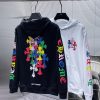 Chrome Hearts Multi Color Cross Cemetery Hoodie Black/White - AF-TDP1511C08