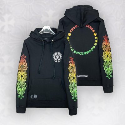 Chrome Hearts Floral Sleeve Gradient Made In Hollywood Hoodie Black/White AF-TDP1511C04