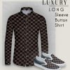 Combo Luxury GG " Gold Pattern" Long Sleeve Button Shirt Matching Slip On-CCY-LRX-TDP26035