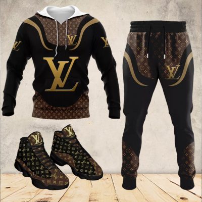 Limited Edition LV Combo T-Shirt & Hoodie & Bomber Jacket & Pants & AJ13 Shoes - TDP0928C67+TDP0928C10
