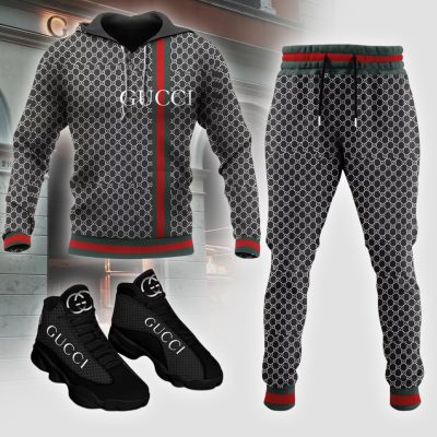 Limited Edition GG Combo T-Shirt & Hoodie & Bomber Jacket & Pants & AJ13 Shoes - TDP0928C13+TDP0928C9