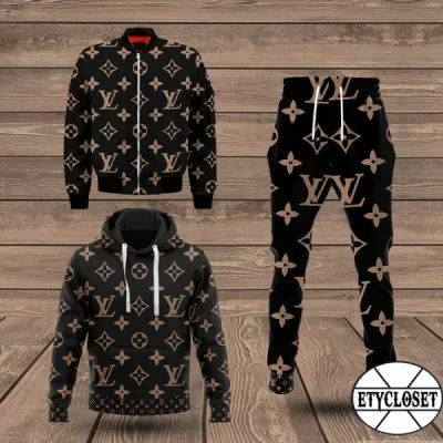 Limited Edition Combo LV Hoodie & Bomber Jacket & Pants - TDP0928C56