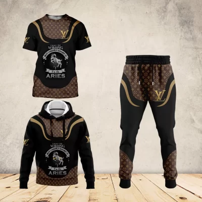 Limited Edition LV Aries Combo T-Shirt & Hoodie & Pants - TDP0928C59