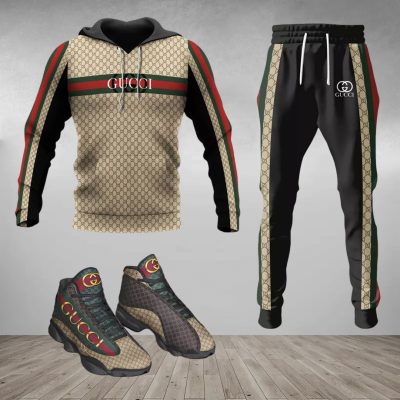Limited Edition GG Combo T-Shirt & Hoodie & Bomber Jacket & Pants & AJ13 Shoes - TDP0928C3+TDP0928C4