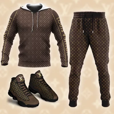 Limited Edition LV Combo T-Shirt & Hoodie & Bomber Jacket & Pants & AJ13 Shoes - TDP0928C7+TDP0928C8