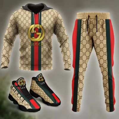 Limited Edition GG Combo T-Shirt & Hoodie & Bomber Jacket & Pants & AJ13 Shoes - TDP0928C1+TDP0928C2