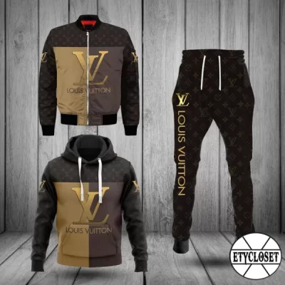 Limited Edition Combo LV Hoodie & Bomber Jacket & Pants - TDP0928C57