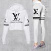 Limited Luxury Womens Hoodie Crop Top and Leggings Set CRF+DDK-TDPC29
