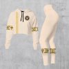 Limited Luxury Womens Hoodie Crop Top and Leggings Set CRF+DDK-TDP1002C53