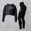 Limited Luxury Womens Hoodie Crop Top and Leggings Set CRF+DDK-TDP1002C67