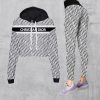 Limited Luxury Womens Hoodie Crop Top and Leggings Set CRF+DDK-TDP1002C39
