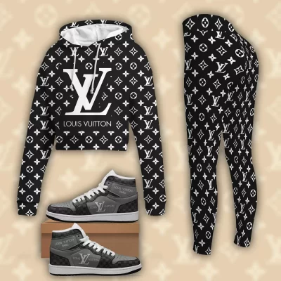 Limited Luxury Womens Set Hoodie & Leggings & AJ1 Shoes CRF+DDK-TDP1002C12