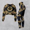 Limited Luxury Womens Hoodie Crop Top and Leggings Set CRF+DDK-TDP1002C69