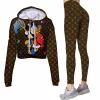 Limited Luxury Womens Hoodie Crop Top and Leggings Set CRF+DDK-TDP1002C19