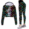 Limited Luxury Womens Hoodie Crop Top and Leggings Set CRF+DDK-TDP1002C21