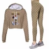 Limited Luxury Womens Hoodie Crop Top and Leggings Set CRF+DDK-TDP1002C25