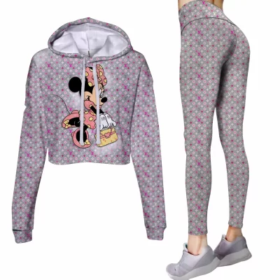 Limited Luxury Womens Hoodie Crop Top and Leggings Set CRF+DDK-TDP1002C28