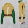 Limited Luxury Womens Hoodie Crop Top and Leggings Set CRF+DDK-TDP1002C37