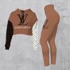 Limited Luxury Womens Hoodie Crop Top and Leggings Set CRF+DDK-TDP1002C55