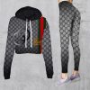 Limited Luxury Womens Hoodie Crop Top and Leggings Set CRF+DDK-TDP1002C45