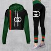 Limited Luxury Womens Hoodie Crop Top and Leggings Set CRF+DDK-TDP1002C48