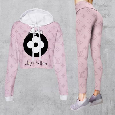 Limited Luxury Womens Hoodie Crop Top and Leggings Set CRF+DDK-TDP1002C51
