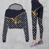 Limited Luxury Womens Hoodie Crop Top and Leggings Set CRF+DDK-TDP1002C68