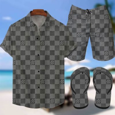 Luxury LV Combo Hawaiian Shirt, Short & Flip Flops SS2026 – LXSTHA018103