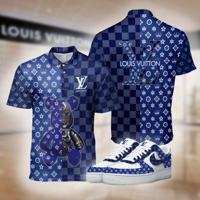 Luxury Combo LV Polo Matching AF1 Hot Sneaker Bear Brick 2026 Blue - PO+F8-LXSTHA016504