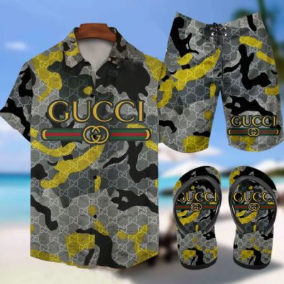 Luxury Gucci Combo Hawaiian Shirt, Short & Flip Flops SS2026 – LXSTHA018111