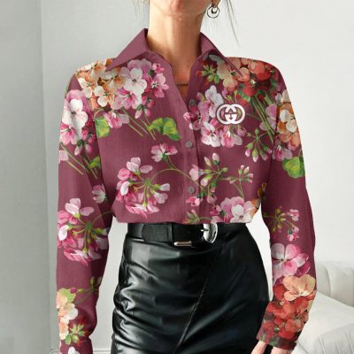 Gucci Women Long Sleeve Button Shirt | LXSTHA011229
