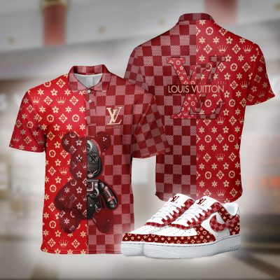 Luxury Combo LV Polo Matching AF1 Hot Sneaker Bear Brick 2026 Red - PO+F8-LXSTHA016502