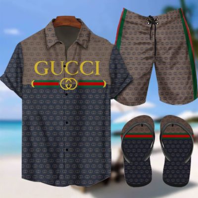 Luxury Gucci Combo Hawaiian Shirt, Short & Flip Flops SS2026 – LXSTHA018109