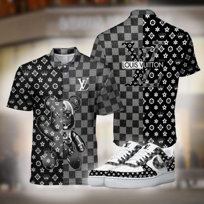 Luxury Combo LV Polo Matching AF1 Hot Sneaker Bear Brick 2026 Black - PO+F8-LXSTHA016501