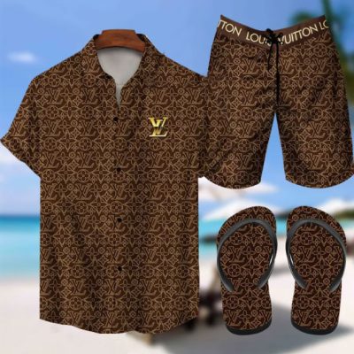 Luxury LV Combo Hawaiian Shirt, Short & Flip Flops SS2026 – LXSTHA018101