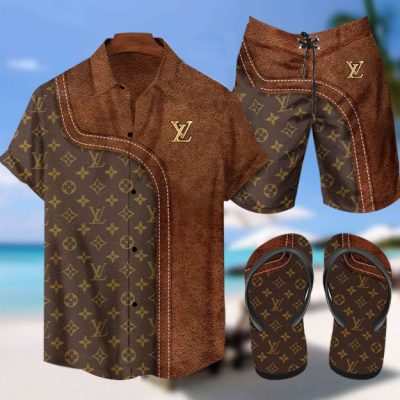 Luxury LV Combo Hawaiian Shirt, Short & Flip Flops SS2026 – LXSTHA018102