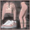 Limited Luxury CN Logo Basic Pink Track Cropped Hoodie, Legging And AF1-CRF+DDK+F8-TDP1002C64