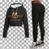 Limited Luxury Womens Hoodie Crop Top and Leggings Set CRF+DDK-TDP1002C18