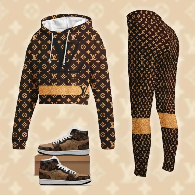 Limited Luxury Womens Hoodie & Leggings & AJ1 Shoes CRF+DDK+ME-TDP1002C14