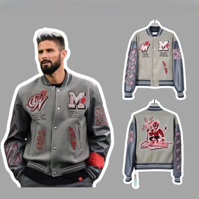 AC Milan x Off White Varsity Jacket Grey