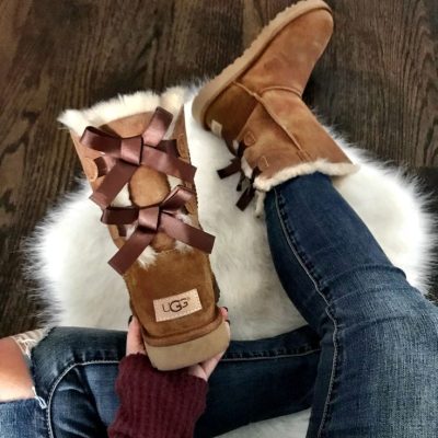 UGG Mini Bailey Bow II Boot Fleece Lined Snow Boots NNL241107008