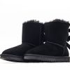 UGG Mini Bailey Bow II Boot Fleece Lined Snow Boots Black NNL241107044