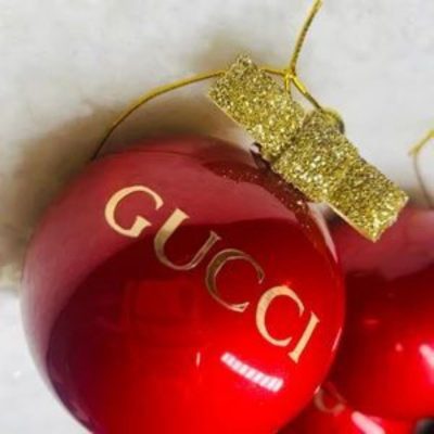 Gucci Ornaments for Christmas Tree - RED - ( 1 PACK 4 BALLS ) NNL24111202