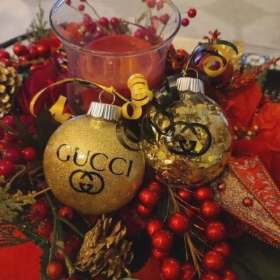 Gucci Ornaments for Christmas Tree - YELLOW - ( 1 PACK 4 BALLS ) NNL24111203