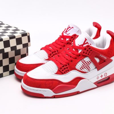 Nike Air Jordan 4 Retro X Louis Vuitton  Monogram Red NNL24111211