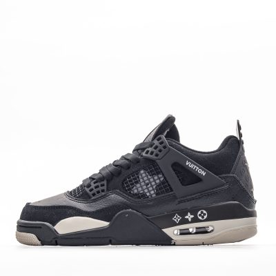 Nike Air Jordan 4 Retro X Louis Vuitton Monogram All Black NNL24111212