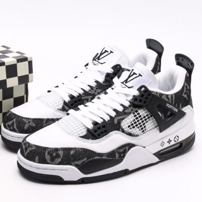 Nike Air Jordan 4 Retro X Louis Vuitton  Monogram Black & White NNL24111214