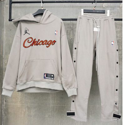 Limited Edition Jordan Chicago Combo Hoodie & Pants 'Grey' NNL24112904